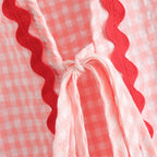 Intims - Chemisier à Carreaux Poches en Coeur à Manches Bouffantes pour Femme - 34567FR