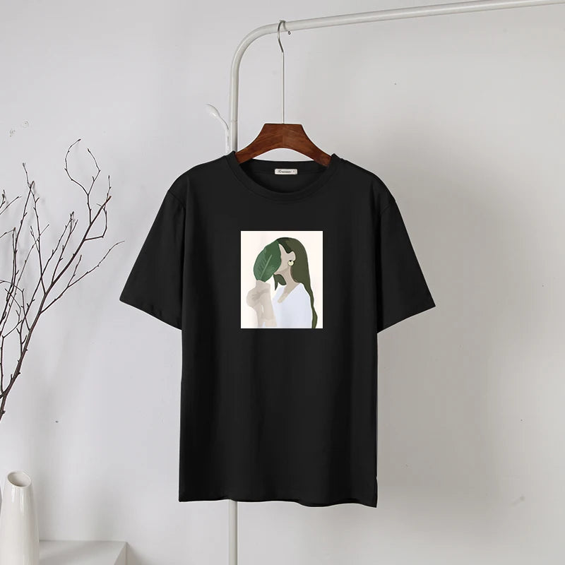 T-shirt en Coton ample à imprimé Femme tropical
