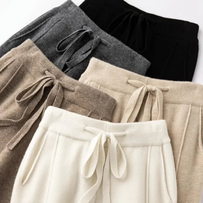 Intims - Pantalon en maille tricoté coupe droite avec taille élastique  - 89457FR