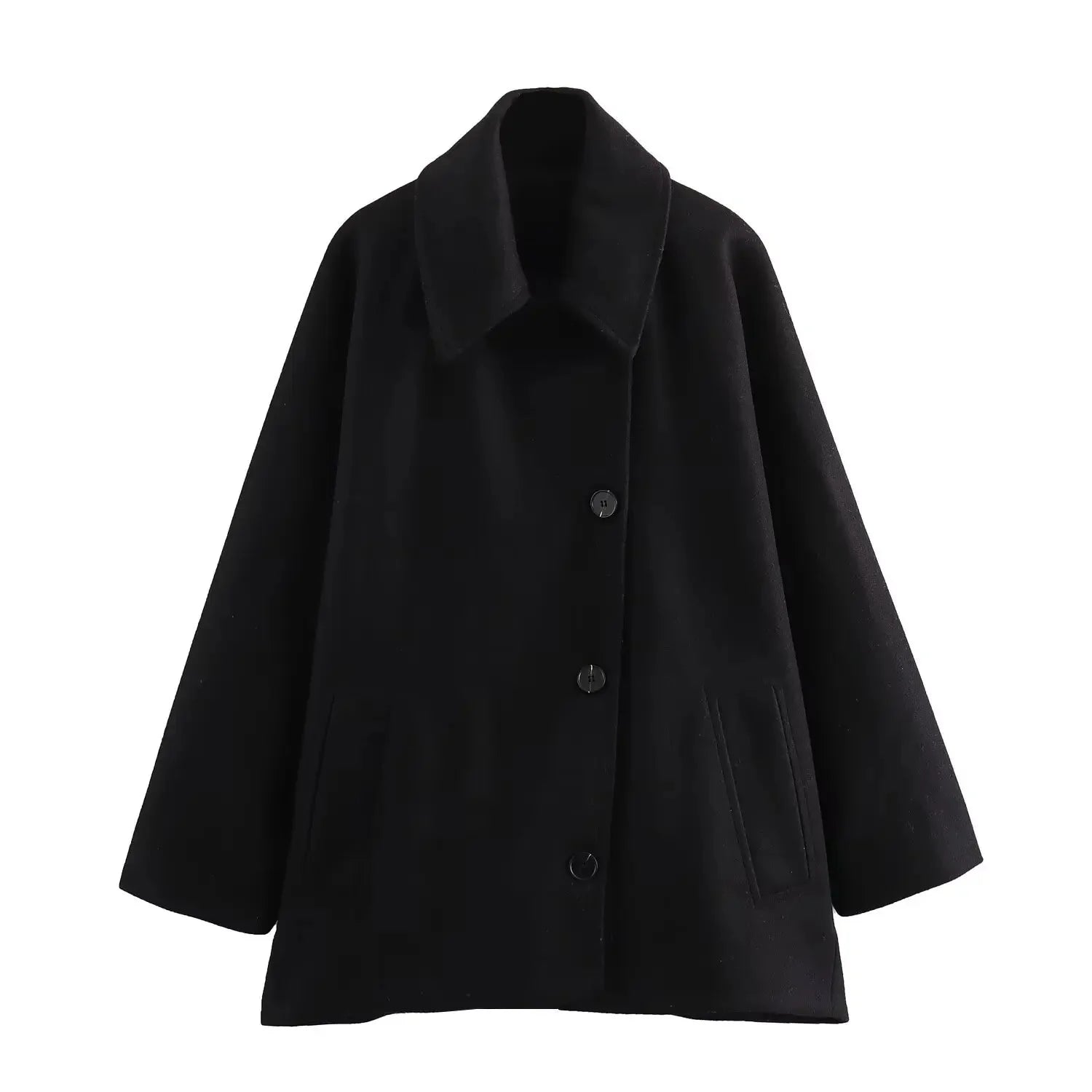 Manteau Vintage Court Imitation Laine