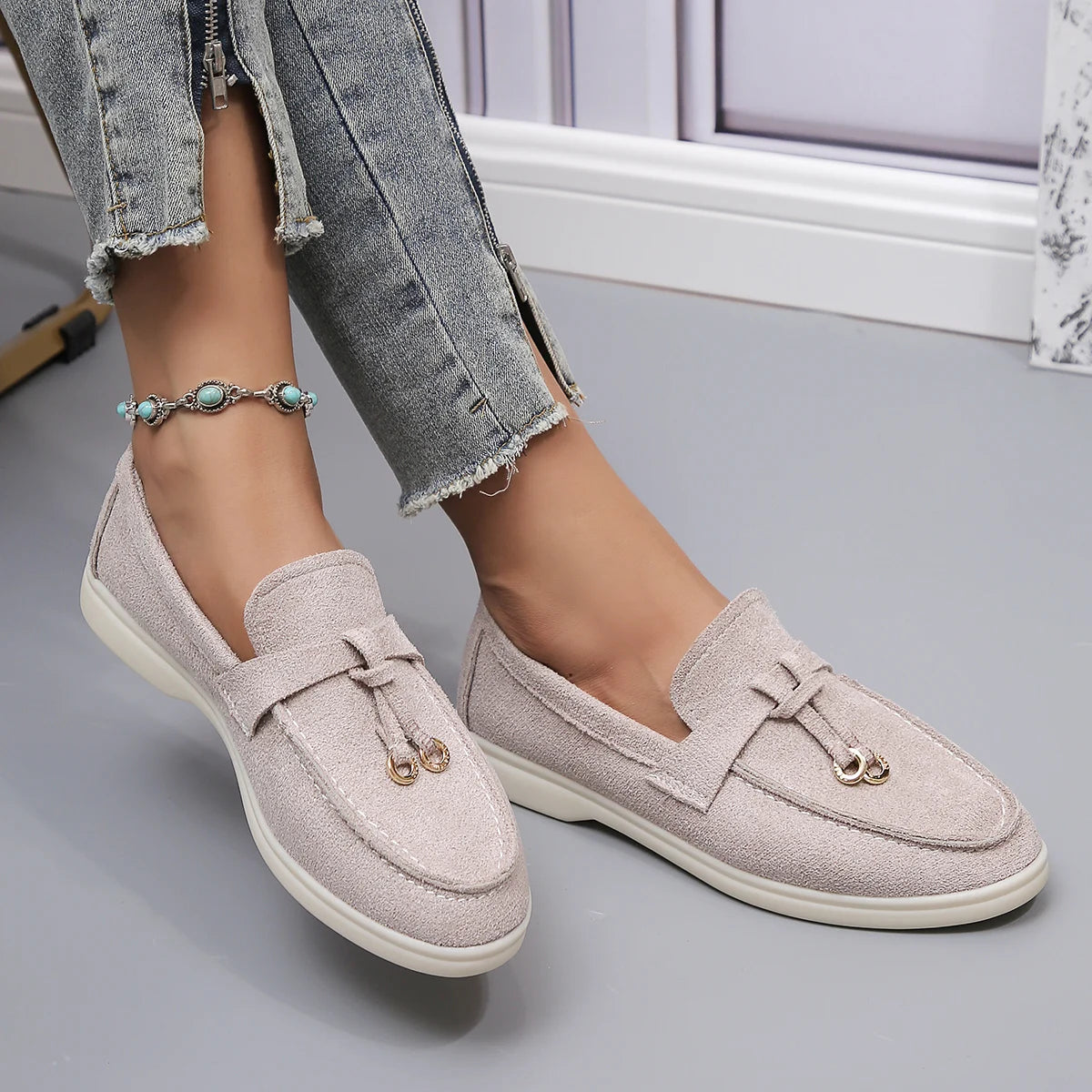 Intims - Mocassins Femme Rétro en Cuir Ultra Confort
