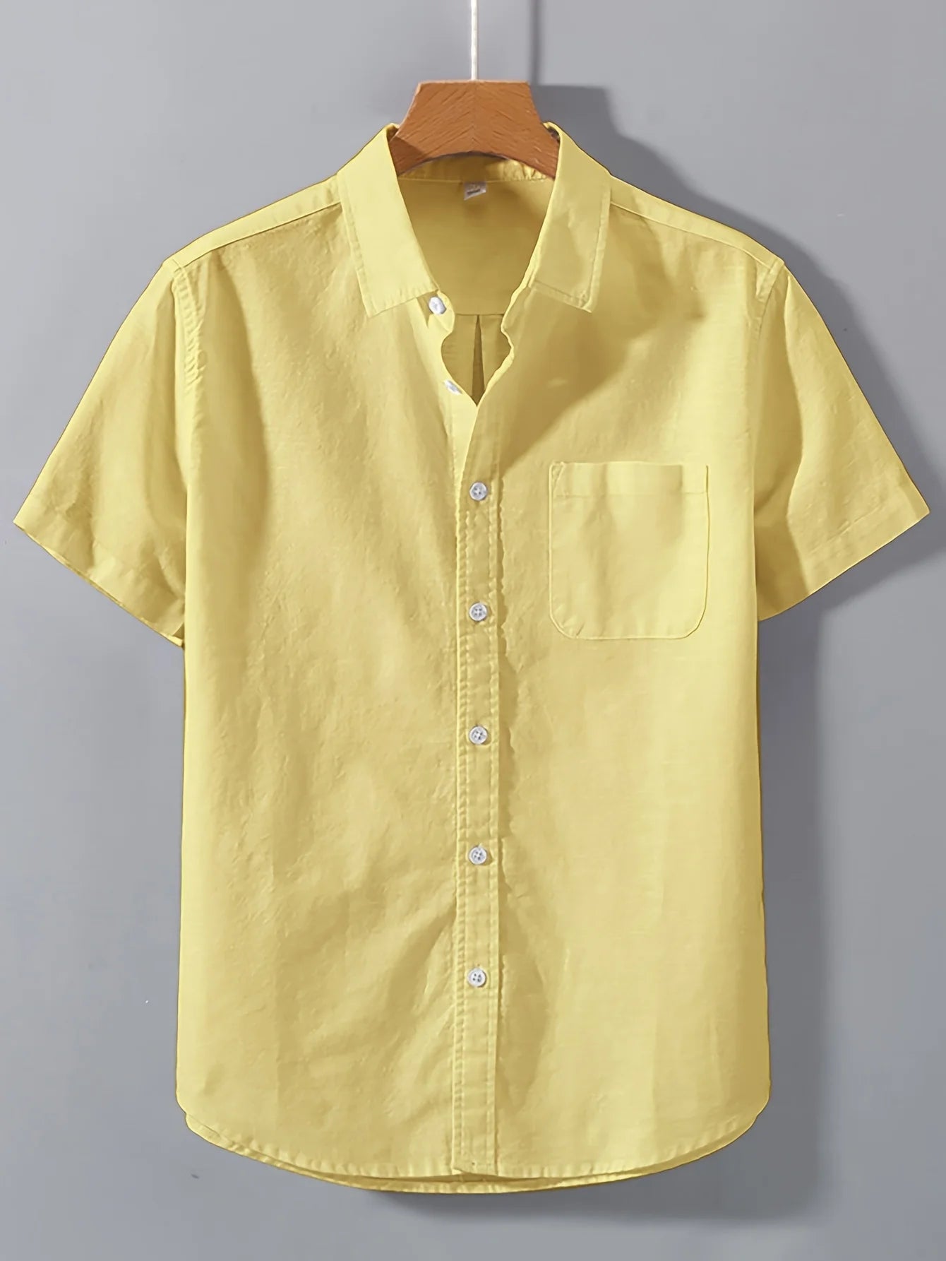 Chemise à Manches Courtes en Coton 100% pour Hommes — Décontractée et Respirante