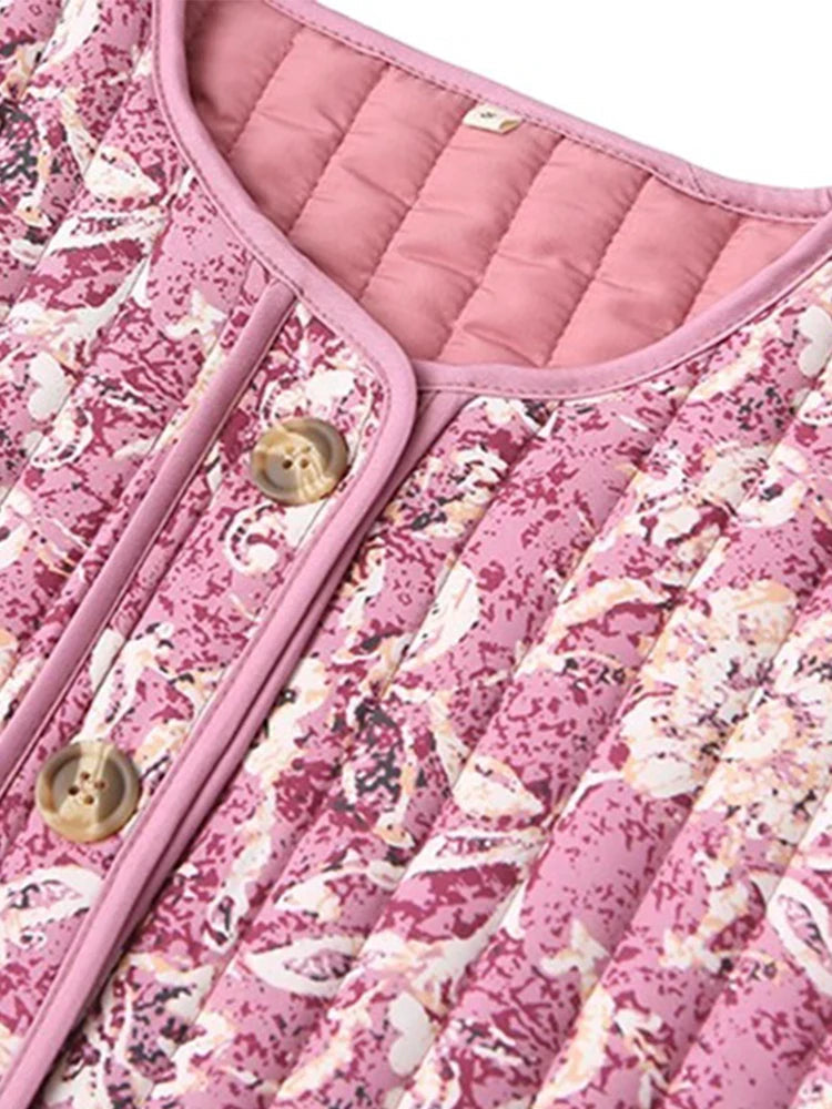 Intims - Veste Mi-Saison Matelassée Motif Floral Printanier - 87421FR