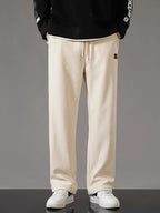 Pantalon Casual Ample en Velours Côtelé avec Doublure Polaire