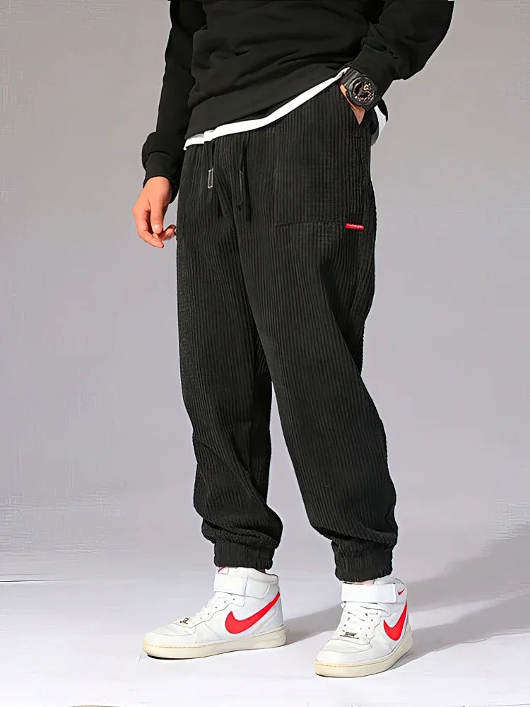 Pantalon de Jogging en Velour Côtelé Doublure Polaire Homme