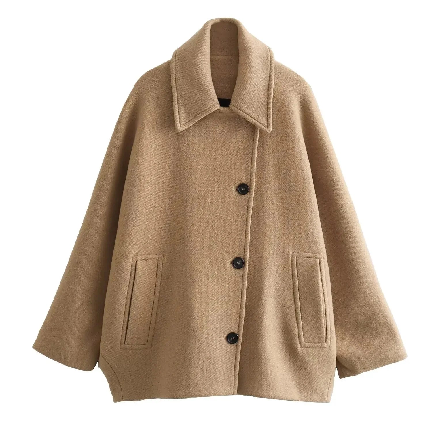 Manteau Vintage Court Imitation Laine