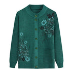 Cardigan à Col Rond avec Motif Florale