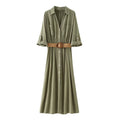 Intims - Robe Longue Chemise Manches 3/4 avec Ceinture - 72651FR
