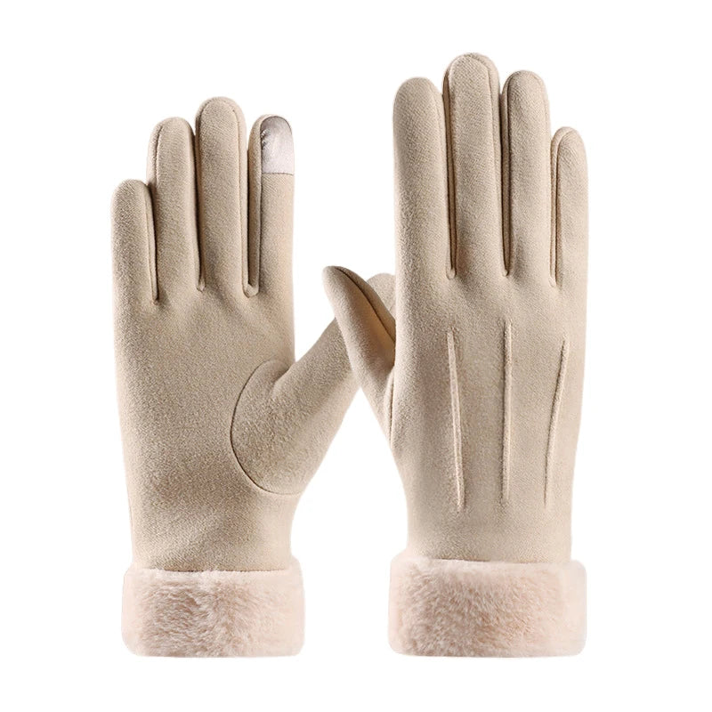 Warm & Stylish Suede Touchscreen Gloves - Women