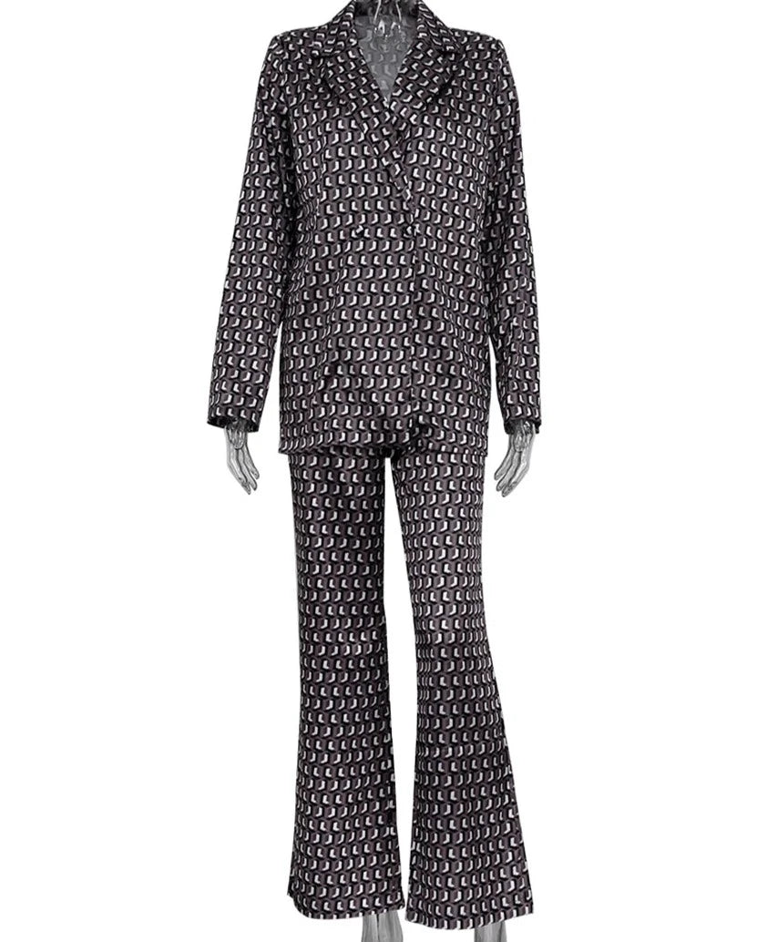 Intims - Ensemble effet Satin Blazer & Pantalon ample -31963FR