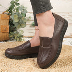Mocassins Femme en Similicuir à Surpiqûres – Chaussures Légères, Souples & Confortables – Casual au Quotidien