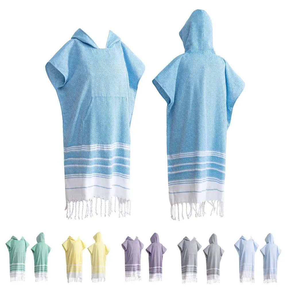 Poncho de Plage en Coton - Séchage Rapide & Anti-Sable