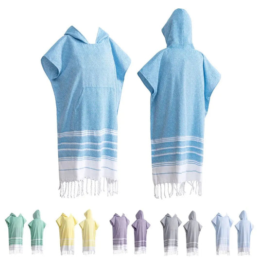 Poncho de Plage en Coton - Séchage Rapide & Anti-Sable
