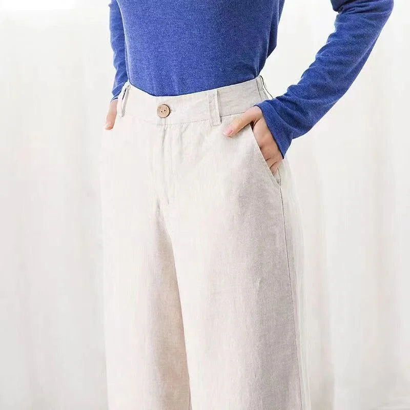 Intims - Pantalon droit élégant en lin et coton pour Femme - 26949FR