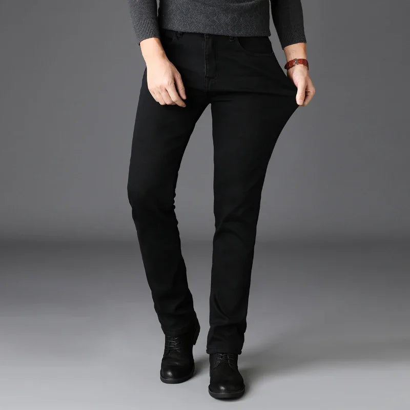 Intims - Jean Stretch Noir Coupe Classique Droite pour Hommes - 37429FR