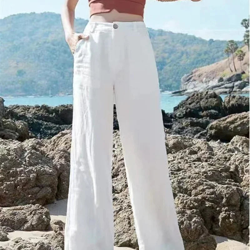 Intims - Pantalon droit élégant en lin et coton pour Femme - 26949FR