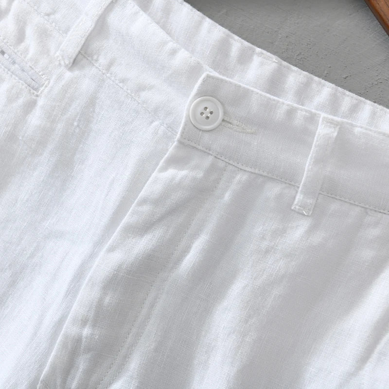 Short d'Été en Lin Pur pour Hommes Couleurs neutres - 75319FR