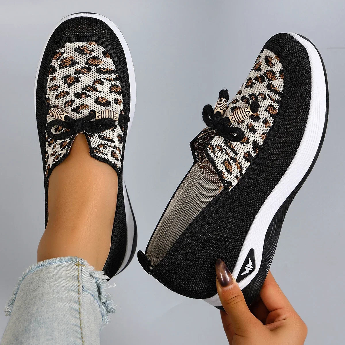 Baskets Slip-On Femme en Maille – Légères, Respirantes et Confortables à Semelle Épaisse