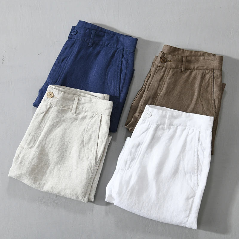 Short d'Été en Lin Pur pour Hommes Couleurs neutres - 75319FR