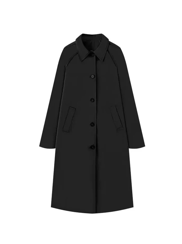 Trench Long Col Coton - Doublure Motifs Carreaux