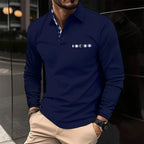 Polo Manches Longue Motif Tartant Col & Manches - Homme