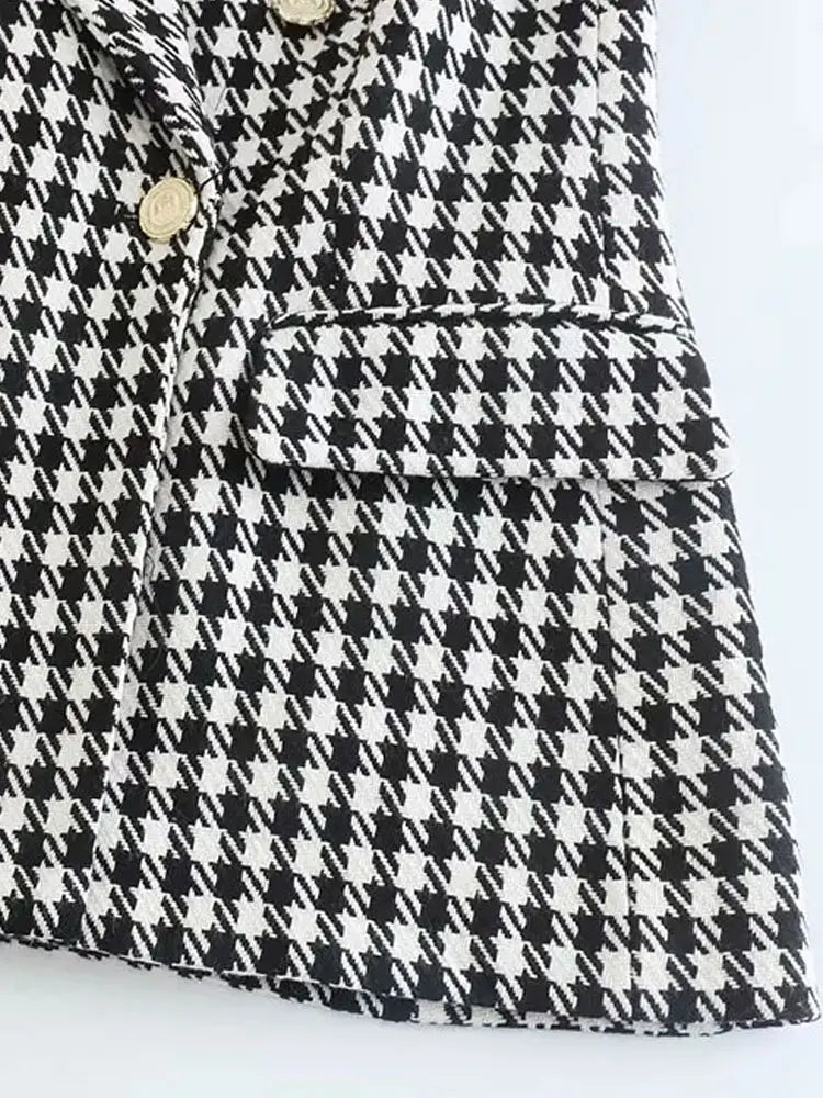 Ensemble Blazer & Short Motif Pied-de-poule
