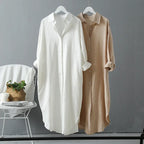 Intims - Robe Chemise Longue Vintage en Lin et Coton pour Femme - 24680FR