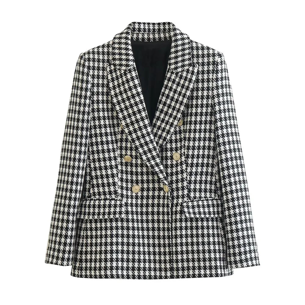 Ensemble Blazer & Short Motif Pied-de-poule