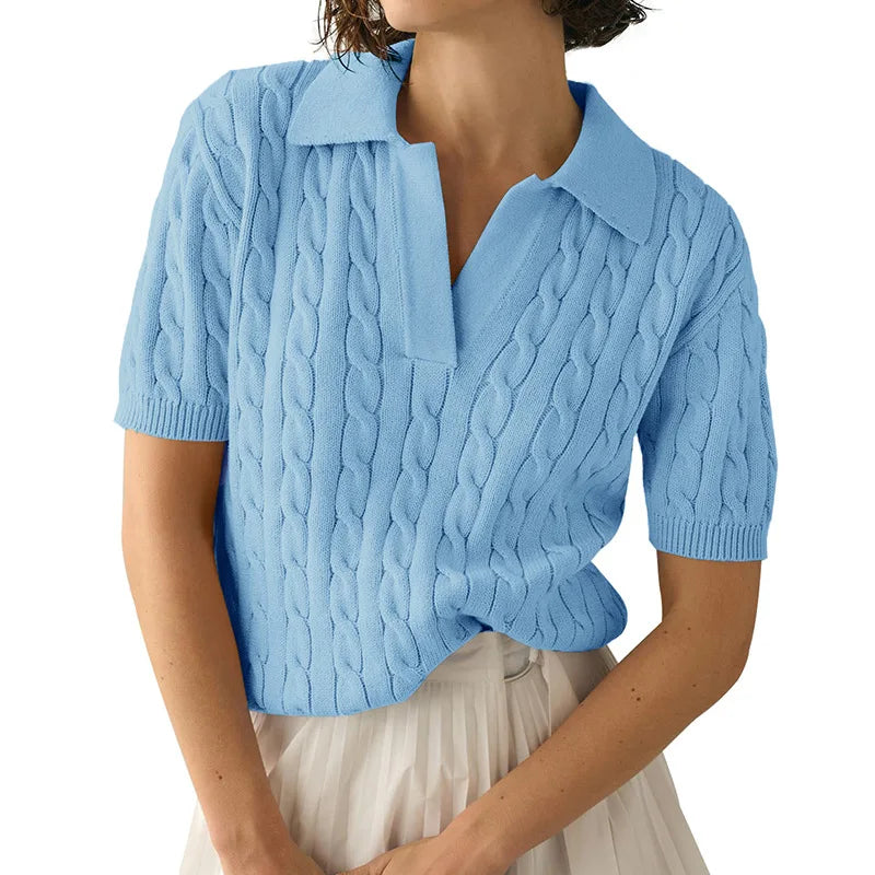 Intims - Polo Maille Coton Doux Manches Courtes pour Femmes - 93654FR