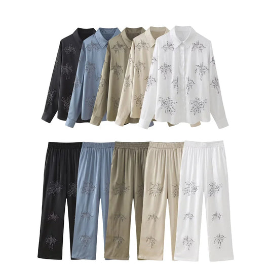 Intims - Ensemble Chemise à Perles et Pantalon Droit pour Femme - 89324FR