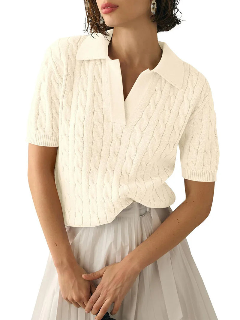 Intims - Polo Maille Coton Doux Manches Courtes pour Femmes - 93654FR