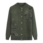Cardigan à Col Rond avec Motif Florale