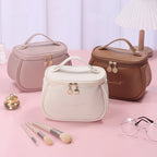 Trousse de Toilette en Cuir PU - Praticité & Grande Capacité