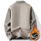 Pull 2 en 1 avec Chemise à Rayures Doublure Polaire