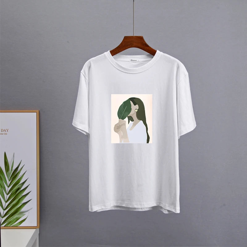 T-shirt en Coton ample à imprimé Femme tropical