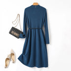 Intims - Robe en maille chaude à Col V torsadé et à Ceinture - 58214FR