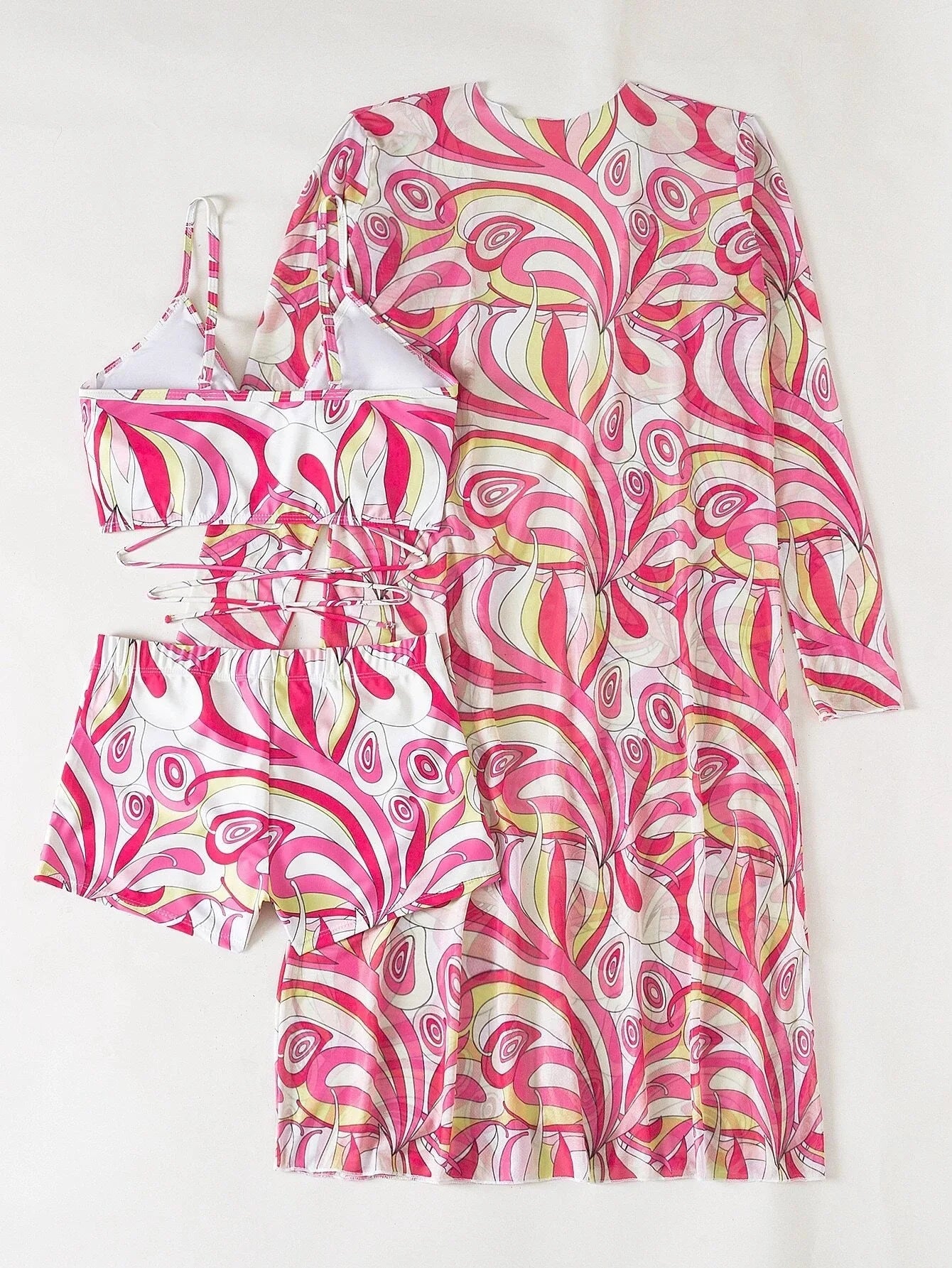Intims - Bikini 3 PCS à imprimé - Top, Shorty & Paréo - 10103FR