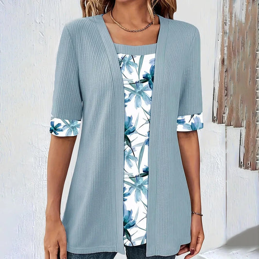 Intims - T-shirt 2 en 1 Chic Motif Fleuri