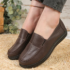 Mocassins Femme en Similicuir à Surpiqûres – Chaussures Légères, Souples & Confortables – Casual au Quotidien