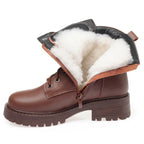 Intims - Bottines Rangers à Lacets avec Doublure en Peau de Mouton pour Femme - 53022FR