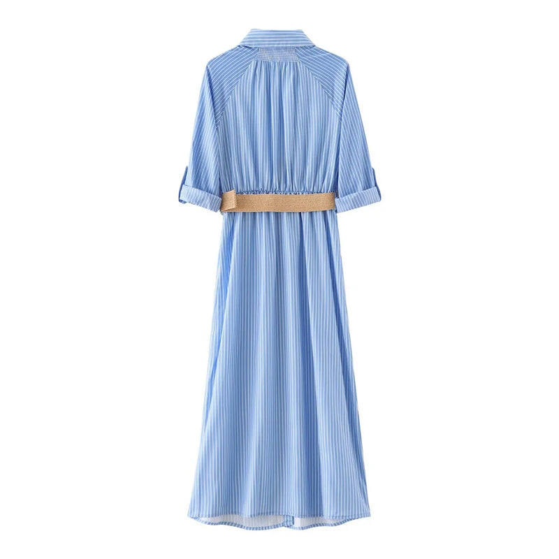 Intims - Robe Longue Chemise Manches 3/4 avec Ceinture - 72651FR