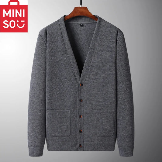 Intims - Cardigan épais Col V BASIC - Homme