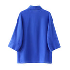 Ensemble Chemise Manches 3/4 et Pantalon Fluide à Taille Élastique 2 Coloris - 57913FR