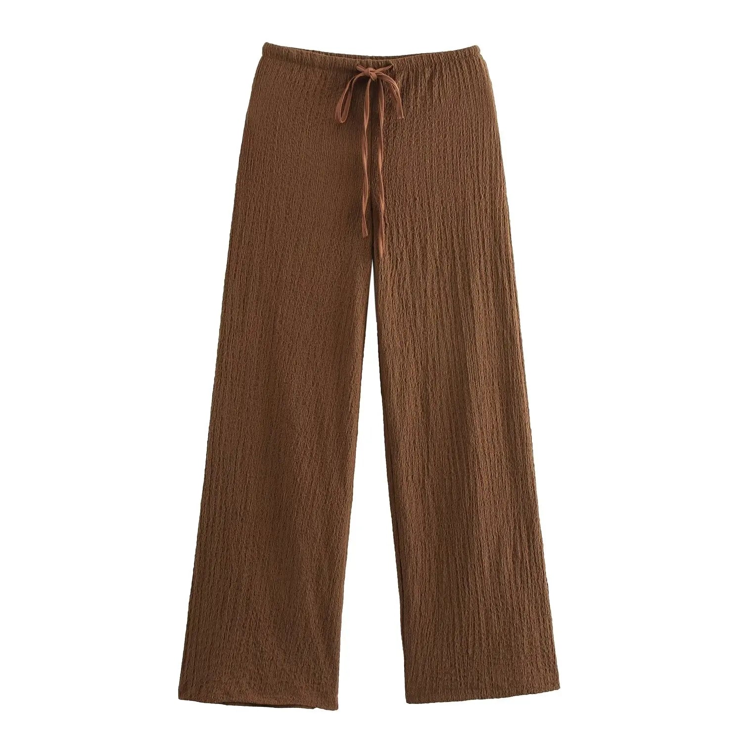 Ensemble 2PCS Texturé Veston Sans Manche à Bouton & Pantalon Élastique