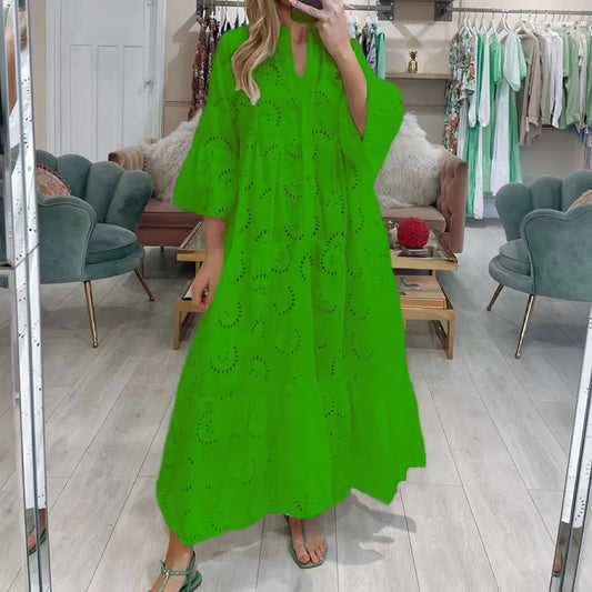 Intims - Robe chemise à broderie longue ample et à manches évasées - 37712FR