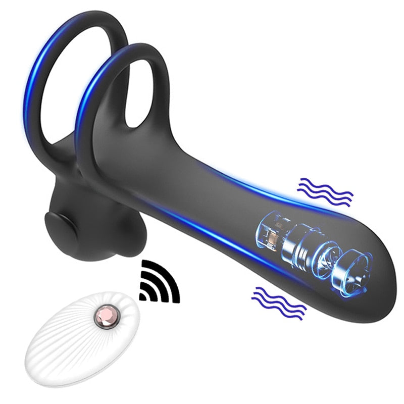 Cockring - Anneau pénien vibrant 3 en 1 avec télécommande