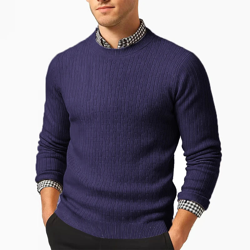 Pull à Torsades en Maille Chaude - Homme