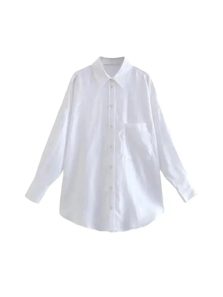 Intims - Chemise BASIC Manches longues en Popeline de Coton - 74821FR