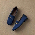 Mocassins en Daim à Bout Carré de Style Britannique - Femme