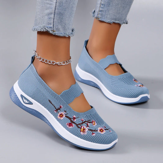 Intims - Mocassins en Maille avec Broderie Florale Printemps - 57342FR